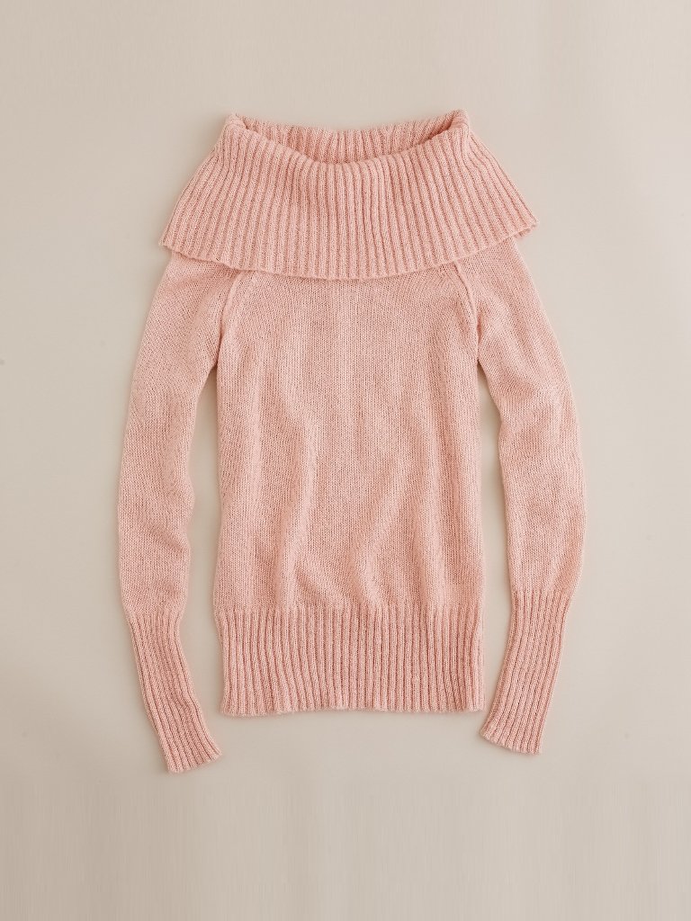 J. Crew Dusty Pink Chalet Wool Mohair Knit Cowl Turtleneck Sweater
